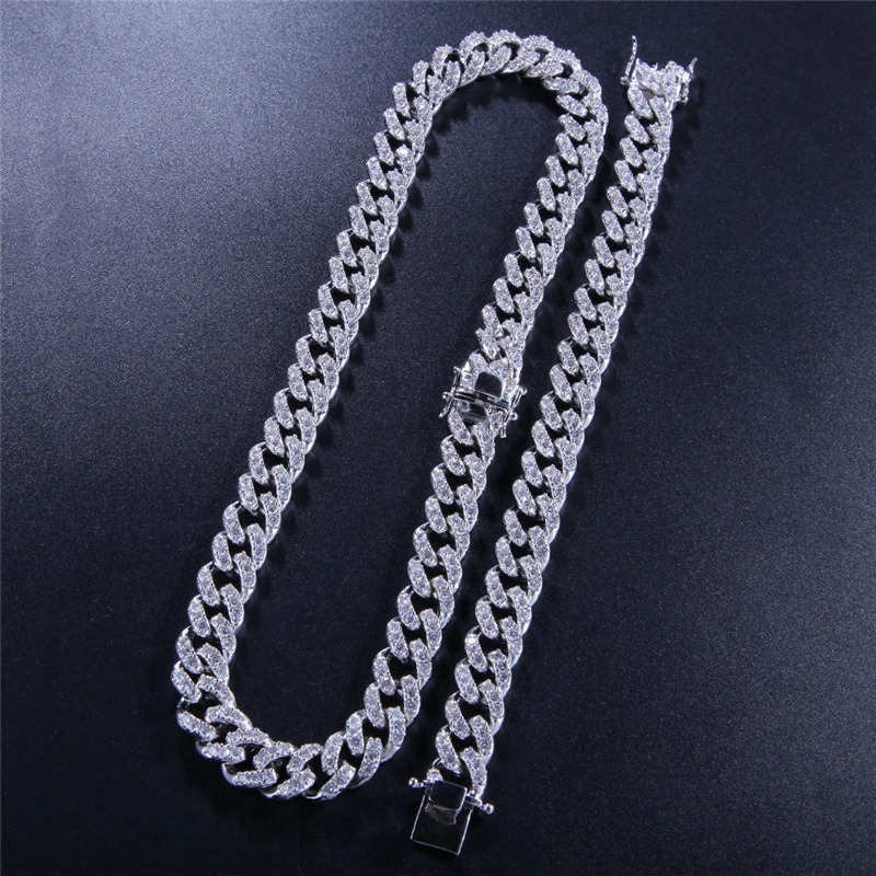 Хип хоп 8 мм Bling Iced Out кубический цирконий браслет ожерелье AAA CZ камень теннис кубинские цепи браслеты для мужчин и женщин ювелирные изделия