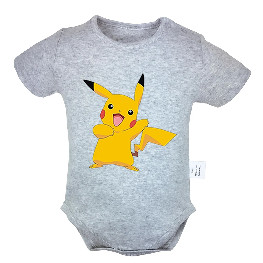 Милый покебол Pokemon Pikachu Steve Aoki дизайн силуэта Одежда для новорожденных мальчиков и