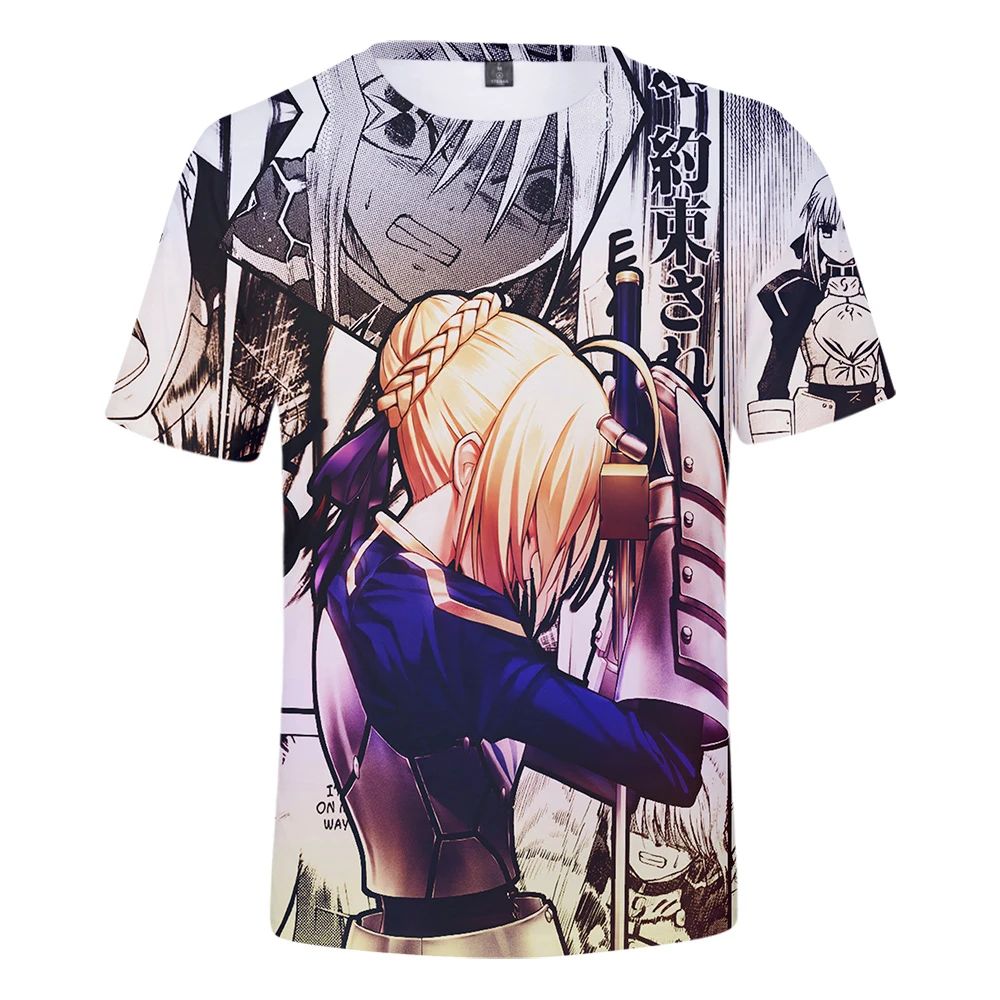 Горячая аниме Fate Stay Night футболки для мужчин/Летняя обувь женщин Модные туфли в