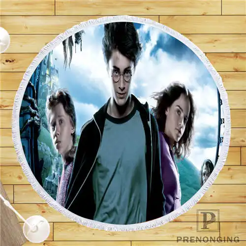 Round beach blanket Пользовательские DIY из микрофибры по индивидуальному заказу ткань harry_potter(1) Круглый пляжный коврик полотенце напечатано по требованию 150 см#19-01-28-4-142 - Цвет: Round beach blanket