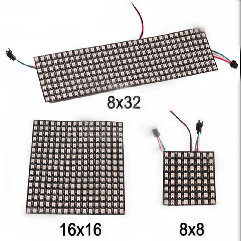 

DC5V 16*16 /8*8/8*32 Pixel WS2812B LED Digital Flexible Individually addressable Panel light 1 pcs/lot