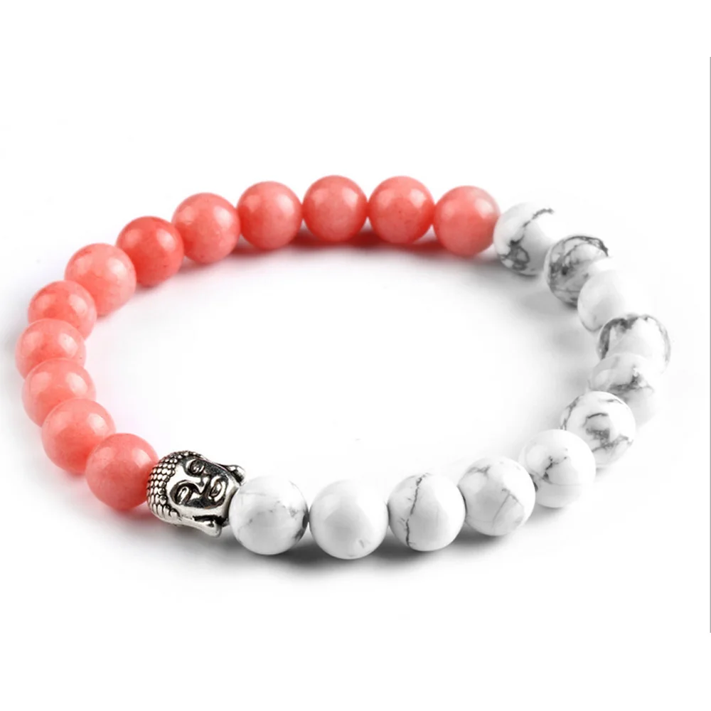 European Fashion Lava Agate Nature Stone Bracelet Charms Buddha Beads 2 Colors Women Wristband Friendship Male | Украшения и