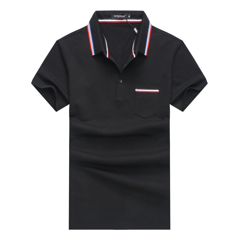 Бренд TACE& SHARK Camisa Masculina, модная мужская красная рубашка поло, деловая Повседневная однотонная мужская рубашка поло с коротким рукавом, Homme