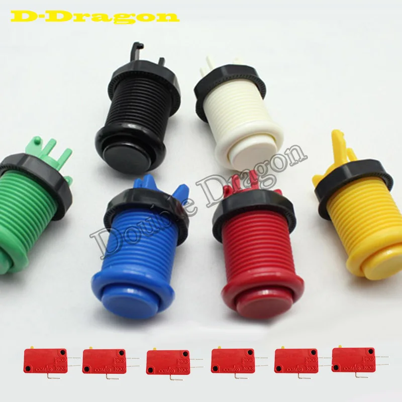 

100Pcs Happ American Push Button Buttons 28mm Mounting Hole Arcade MAME Durable Jamma Game Switch Durable 1 Player 2 Players