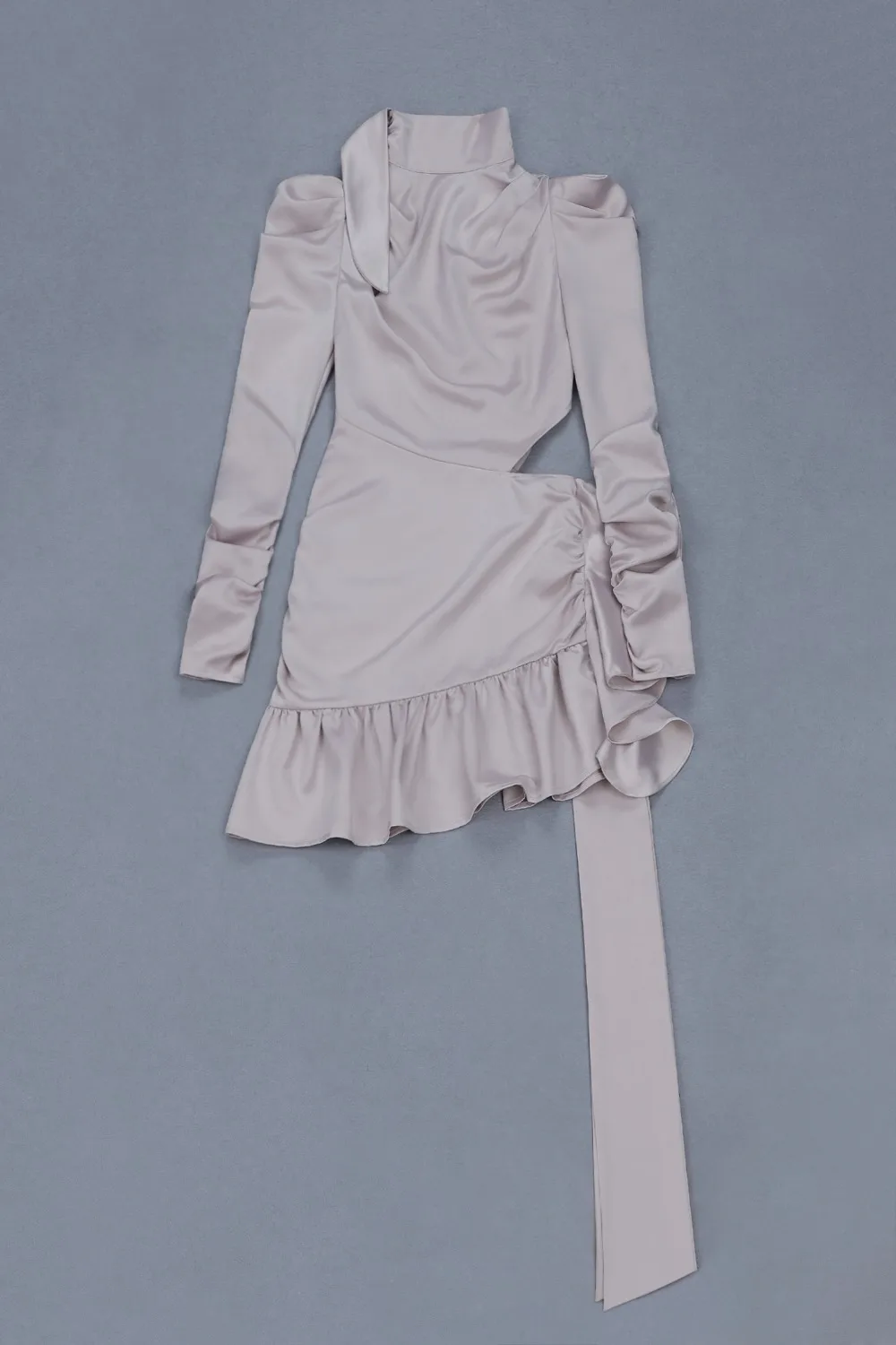 

2018 Summer fashion Ruffles dress elegante long sleeve Women Turtleneck Vestidos Bandage Celebrity Party dresses wholesale