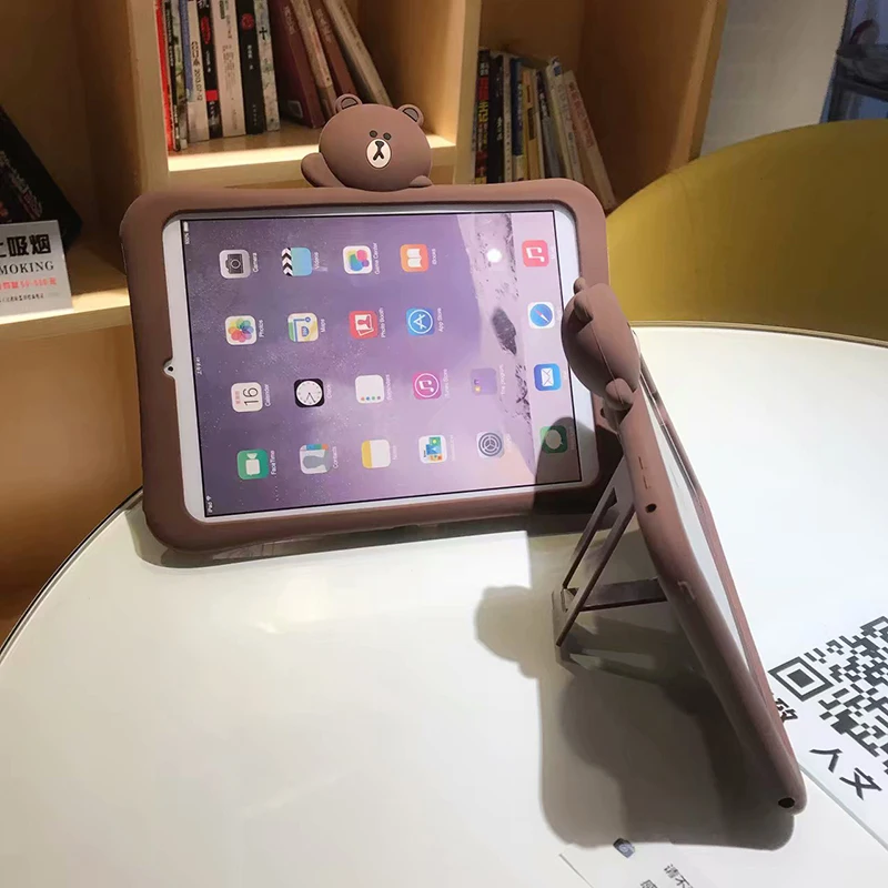 Чехол-подставка для ipad air 2 3 9 7 2017 2018 силиконовый чехол с мультяшным медведем pro 10 5