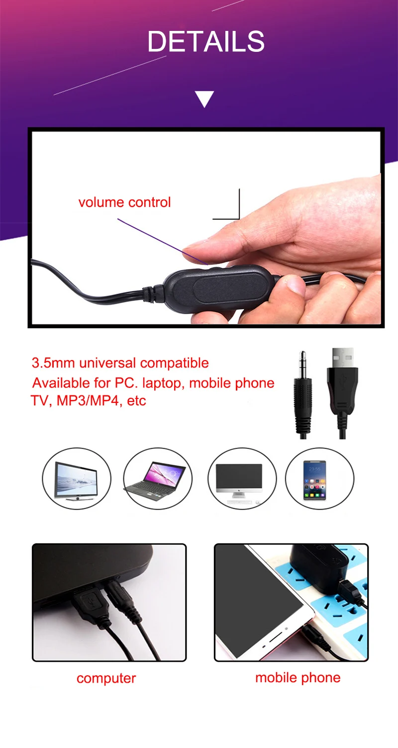 SADA V-118 светодиодный компьютерный динамик USB2.0 Мини Настольный динамик s 3,5 мм аудио Красочный светодиодный музыкальный динамик