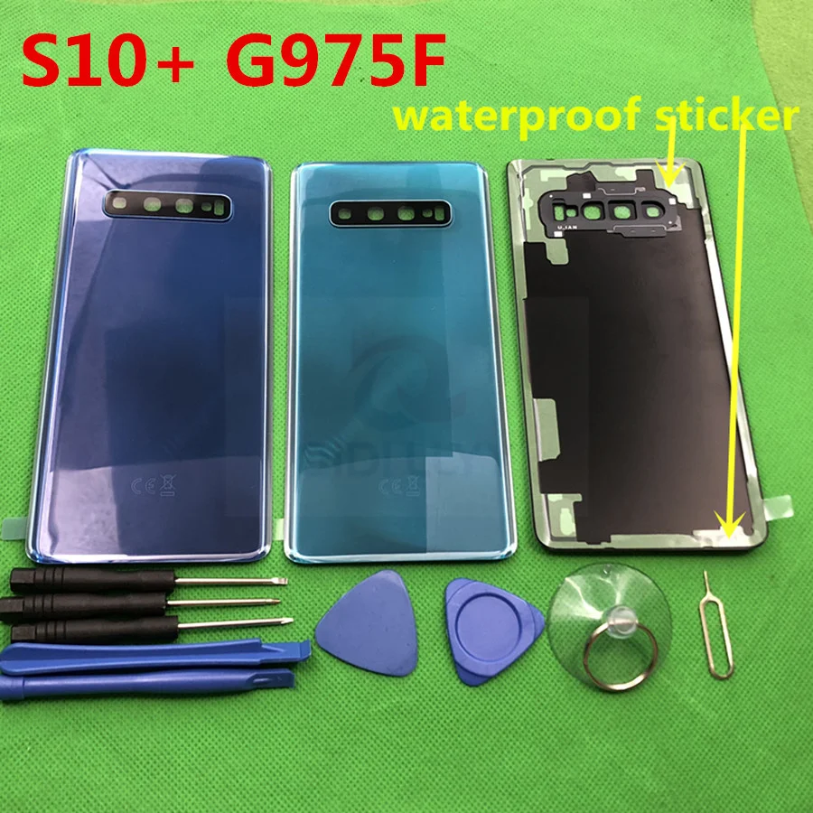 ААА+ качество Замена S10+ задний Панель Батарея Стекло чехол с крышкой для samsung Galaxy S10 плюс G975 G975F+ инструмент