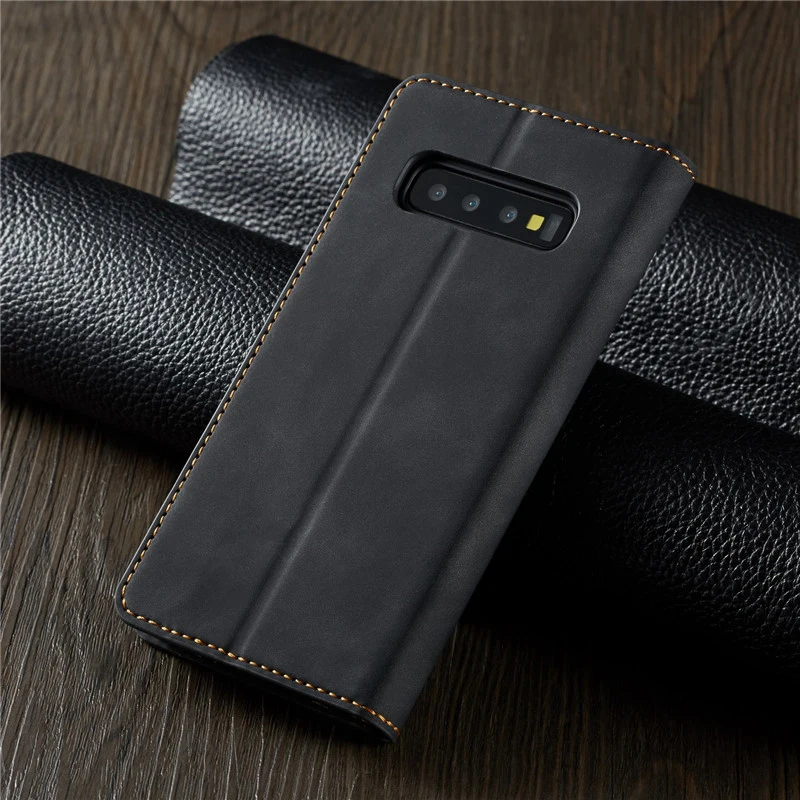 Роскошный кожаный флип чехол для samsung Galaxy S9 S8 S10 J4 J6 плюс A40 A50 A60 A70 A30 Note9 A7 A8, функцией подставки и магнитной защелкой бумажник чехол Coque