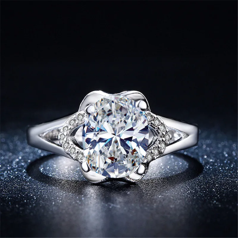 Винтаж Белый Позолоченный Кольца для Женщин Посеребренная Star-shaped Свадьбу