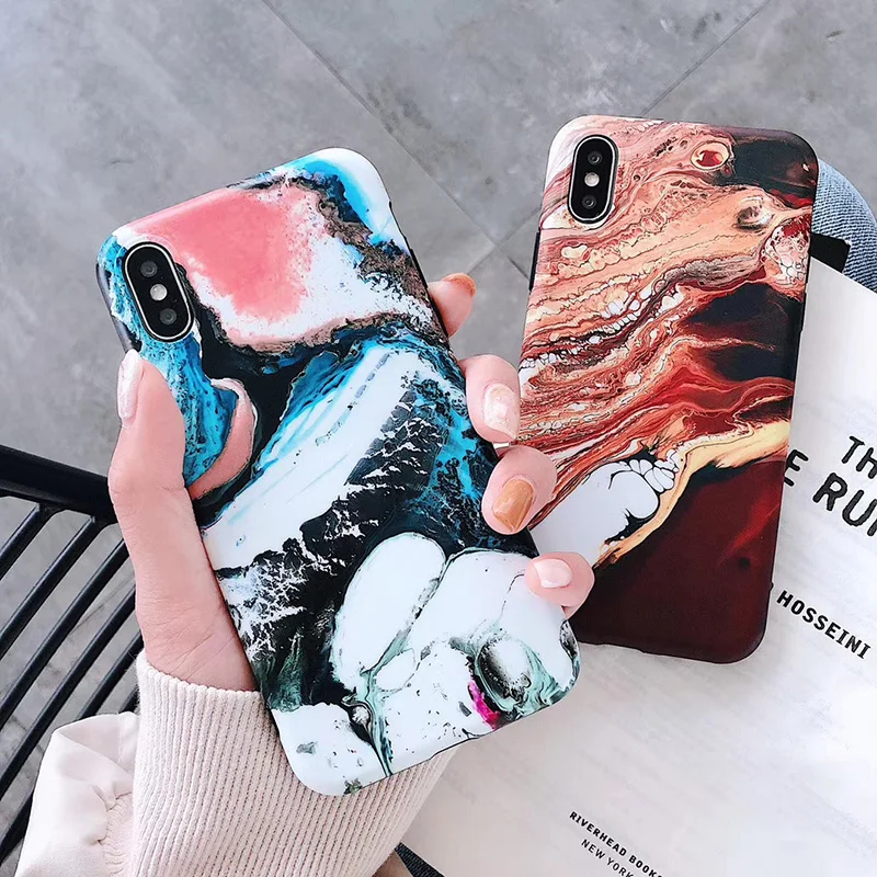 Винтаж Рок мрамор чехол для iPhone X XS Max XR матовый Мягкий силиконовый Fundas 8 7 6 S плюс