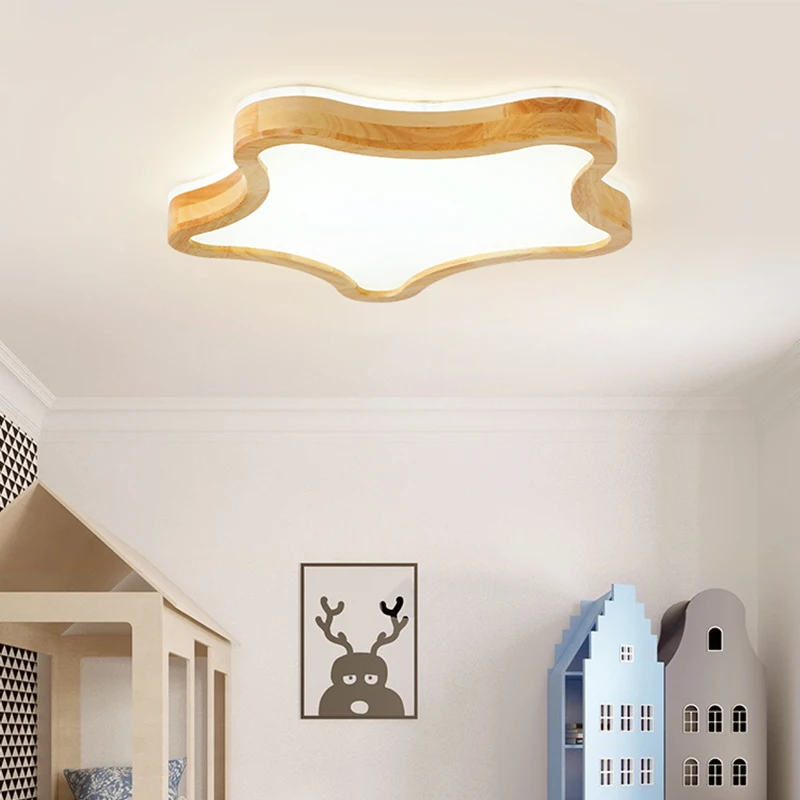 

Nordic Japanese Creative Clouds LED Ceiling Lamp Wooden 24W Child Baby Room Lights Ceiling Lamps Bedroom Decoration Lights 220V