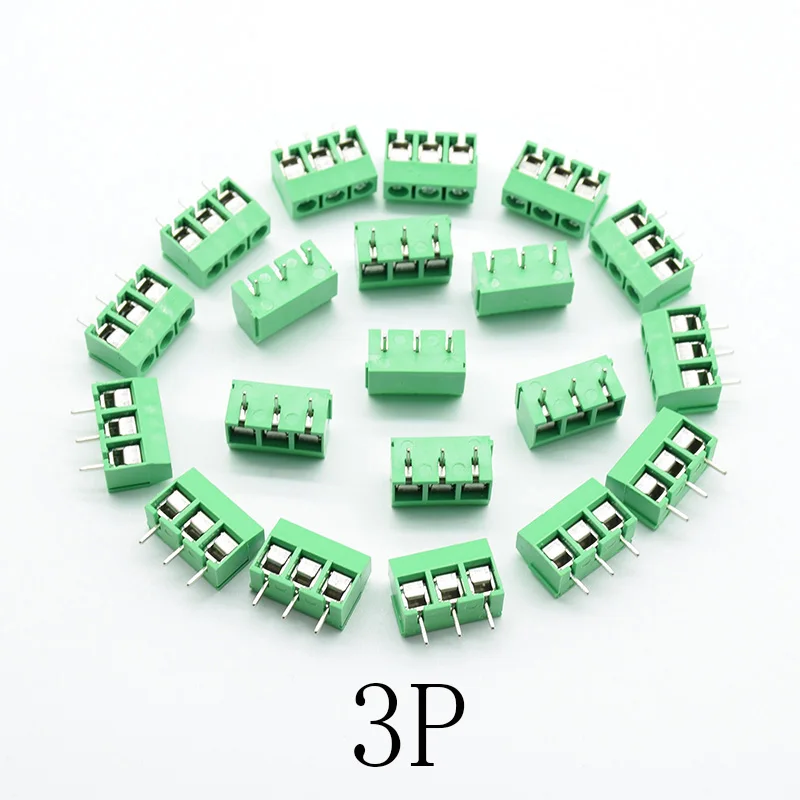 10 шт./лот Φ шаг 5 0 мм прямой контакт 3P винт PCB Клеммная колодка соединитель синий