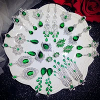 vintage created emerald drop earrings for women s925 sterling fine jewelry cubic zirconia long eardrop luxury accessories