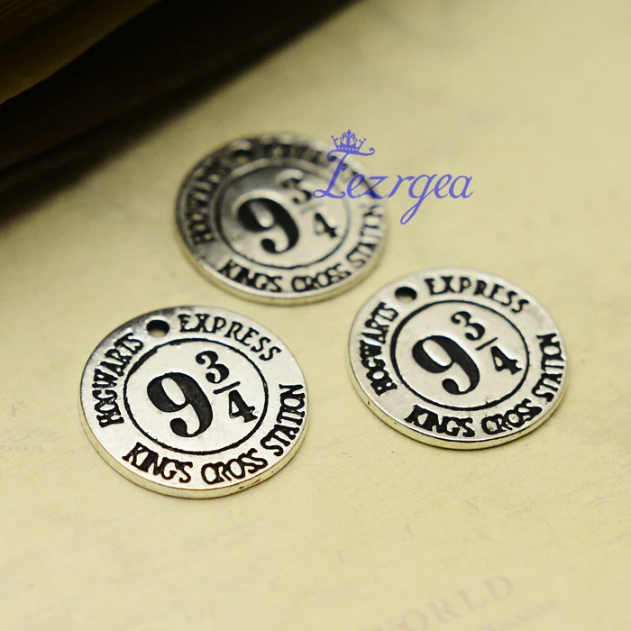 30 шт./лот 20 мм подвески на платформе Hogwarts Express античные посеребренные тона 9 3/4