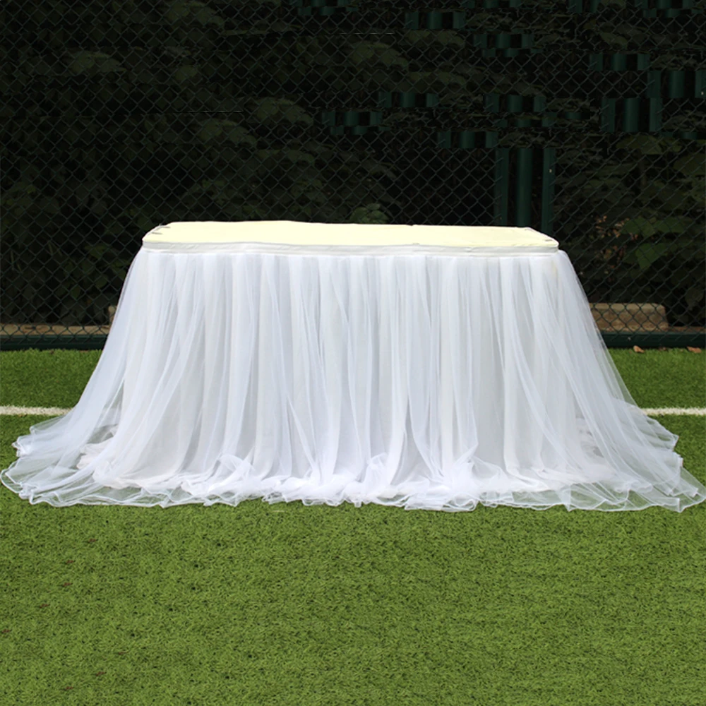 Красочная Свадебная юбка для стола элегантное романтическое украшение на день