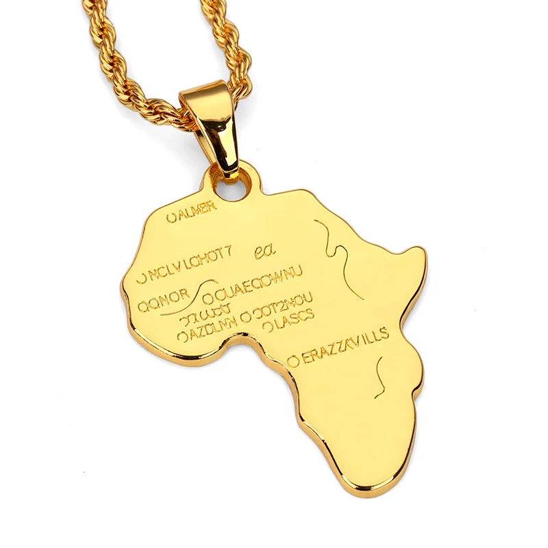 Модные Дизайн Для мужчин Шарм карта Африка кулон Цепочки и ожерелья s цвета: