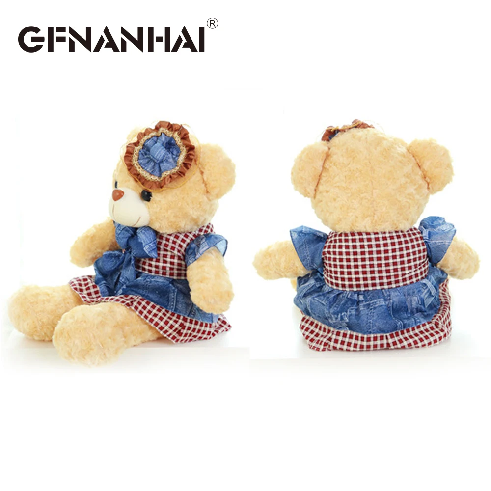 

1pc 60cm cute Denim teddy bear plush toy high quality Dressing teddy bear animal dolls stuffed kawaii toy kids birthday gift