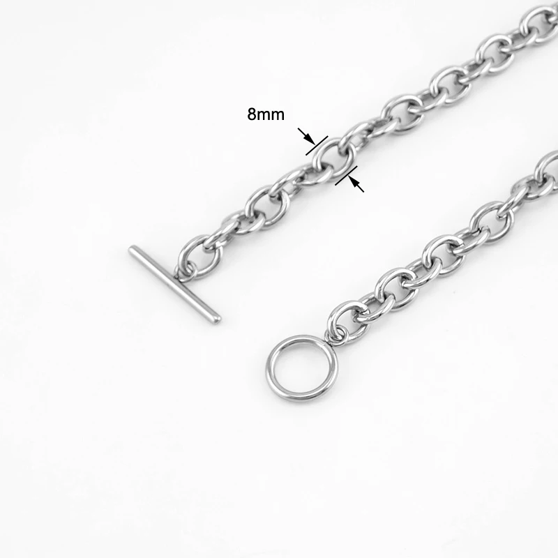 Нержавеющая сталь 8 мм полированный большой Роло звено цепи толстый браслет для