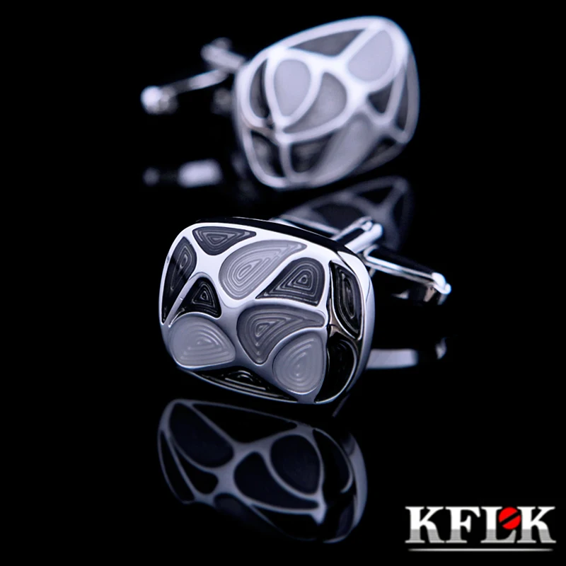 

KFLK Jewelry shirt cufflink for mens Brand cuff button fashion cuff link TOP High Quality Black gemelos abotoadura guests