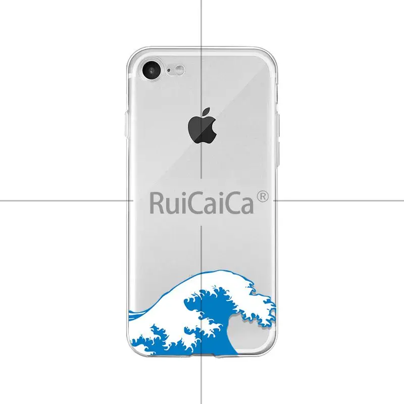 A16 Ruicaica японский art wave прозрачный мягкий чехол для телефона iPhone X XS MAX 6 6 S 7 7 plus 8 8 Plus 5 5S XR - Цвет: A16