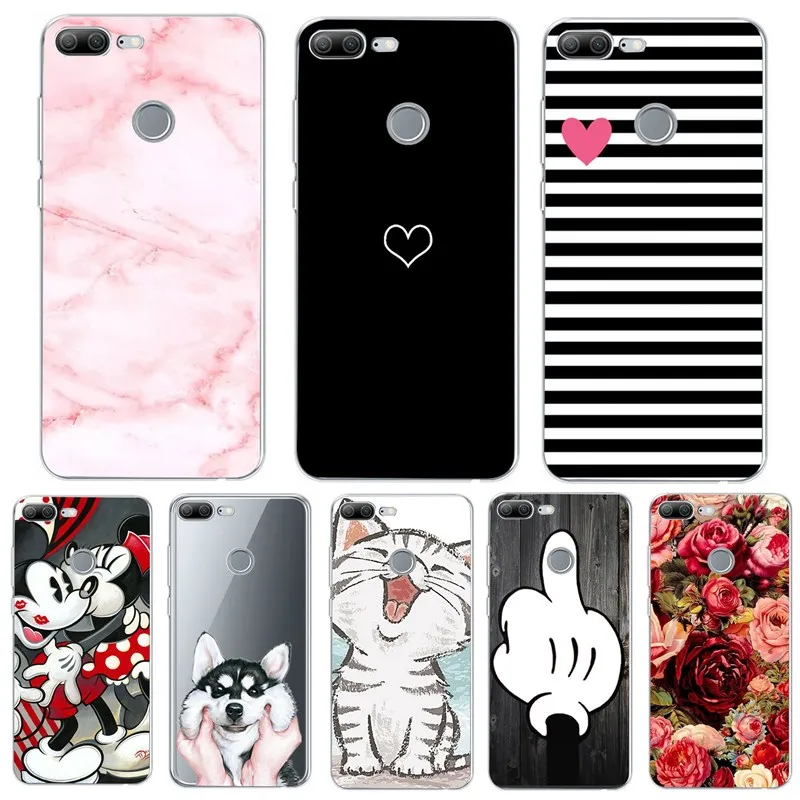 Soft TPU Flower Marble For Huawei Honor 9 lite Case Silicone Lovely Animal Dog Heart 360 Funda Cover P20 Mate 10 Lite |
