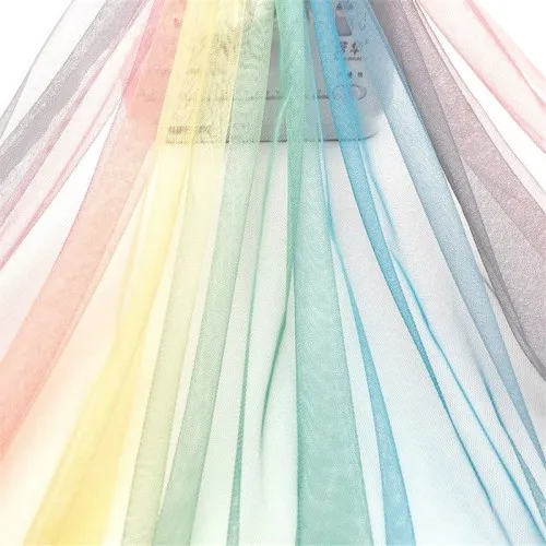 Colorful rainbow 1,5*1 м цветная Радужная Тюлевая ткань с принтом «сделай сам», шитая детская юбка-пачка для душа, платье принцессы, принадлежности для украшения свадебной вечеринки - Цвет: Colorful rainbow