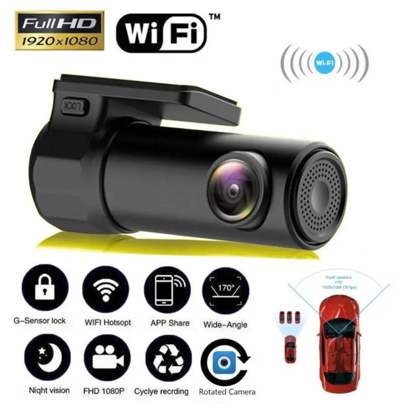

1080P Full HD Wifi Car DVR Dashed Camera Vehicle Video Recorder 170 Wide Angle Wireless Dash Cam DVR/Dash Camera Car Styling Hot