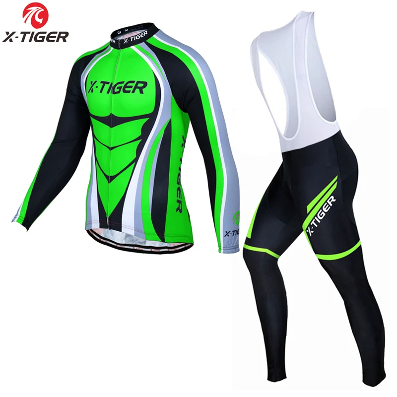 Autumn Bib Set X-Tiger быстросохнущая футболка с длинным рукавом для велоспорта, весенняя одежда для горного велосипеда, одежда для гонок, одежда для велоспорта, Майо, Ropa Ciclismo - Цвет: Autumn Bib Set