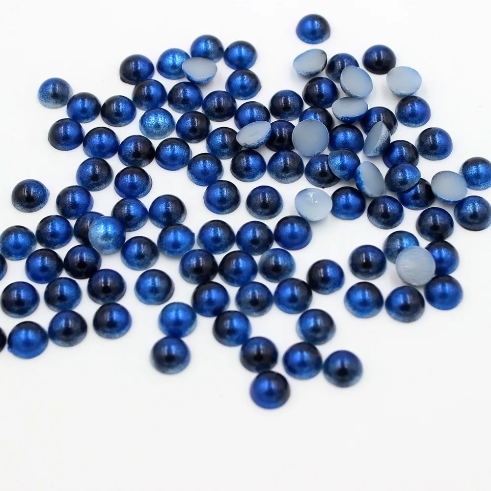 288 шт./лот, размер 6 мм, радужные полукруглые жемчужные бусины для украшения ногтей, бесплатная доставка