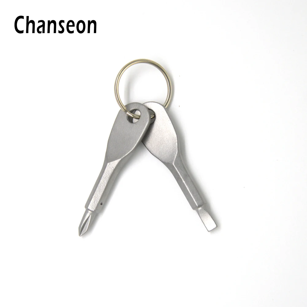 Chanseon точный литая сталь Портативный мини брелок с крестовой прямой отверткой для
