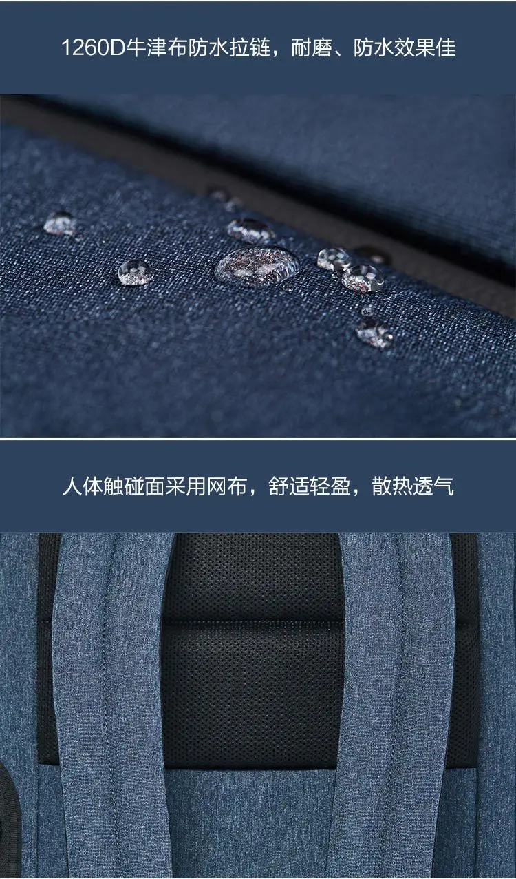 Xiaomi 90 Забавный классический деловой рюкзак для путешествий, Водонепроницаемый Большой Вместительный 15,6 дюймовый рюкзак для ноутбука, повседневный рюкзак, школьный рюкзак