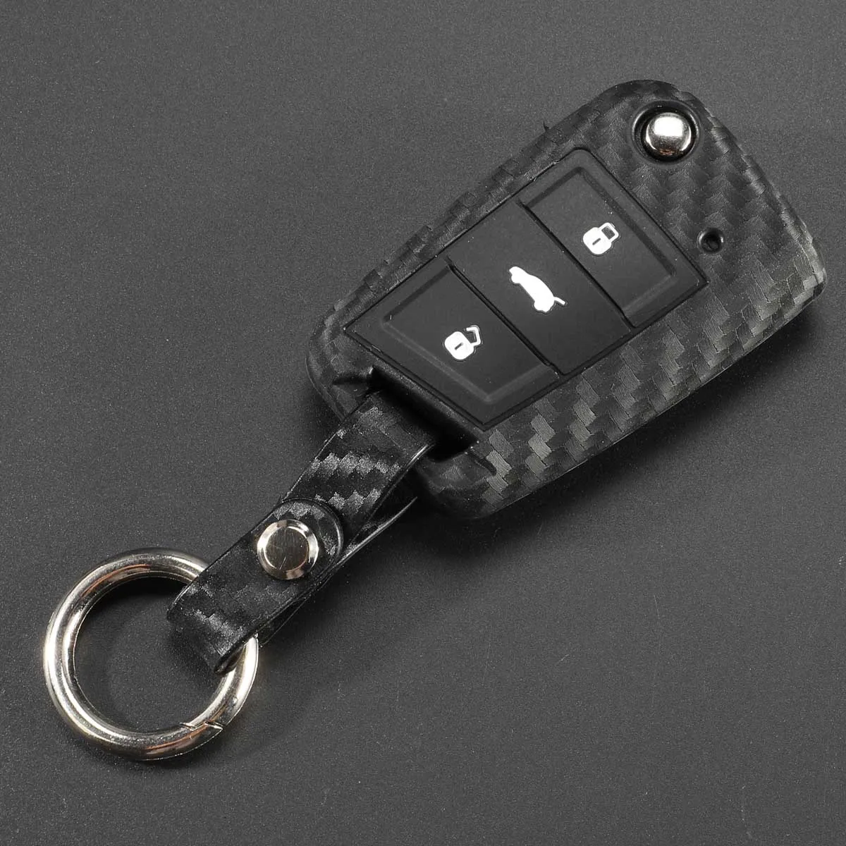 Jingyuqin карбоновый силиконовый чехол для ключей от машины для VW Polo Golf 7 Tiguan Skoda Octavia Kodiaq Karoq SEAT Ateca Leon Ibiza
