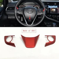 lapetus steering wheel decoration frame molding cover trim 3 piece fit for toyota camry 2018 2019 2020 2021 3 color for choice