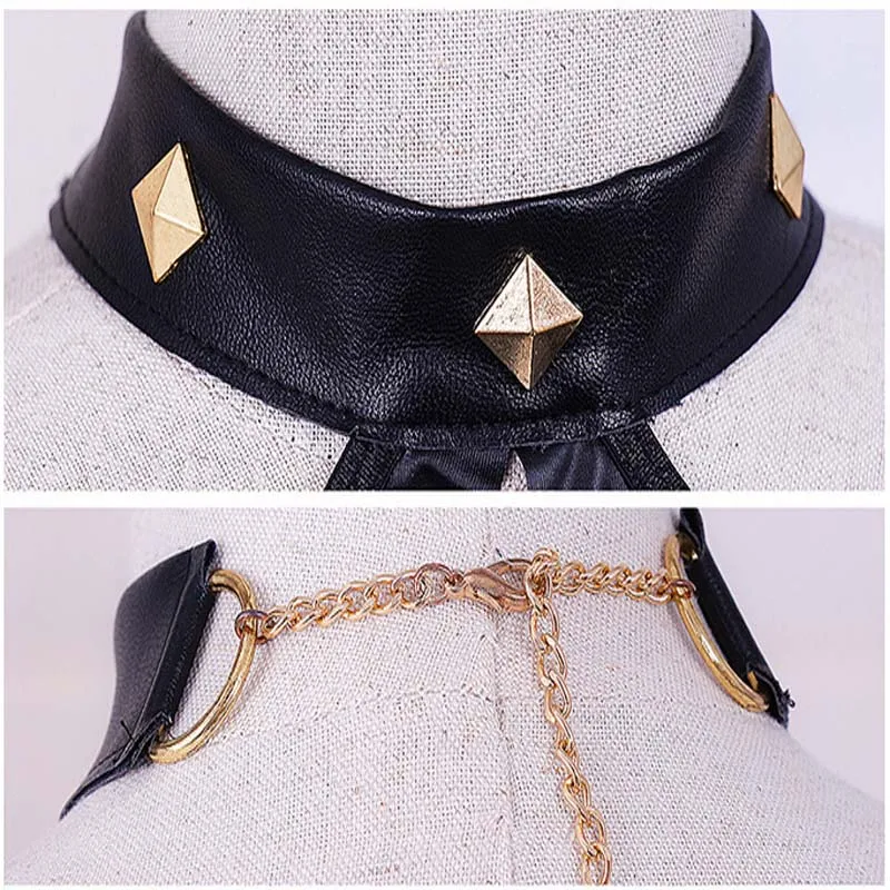 Сексуальное женское белье с открытой спиной мини платье готический воротник