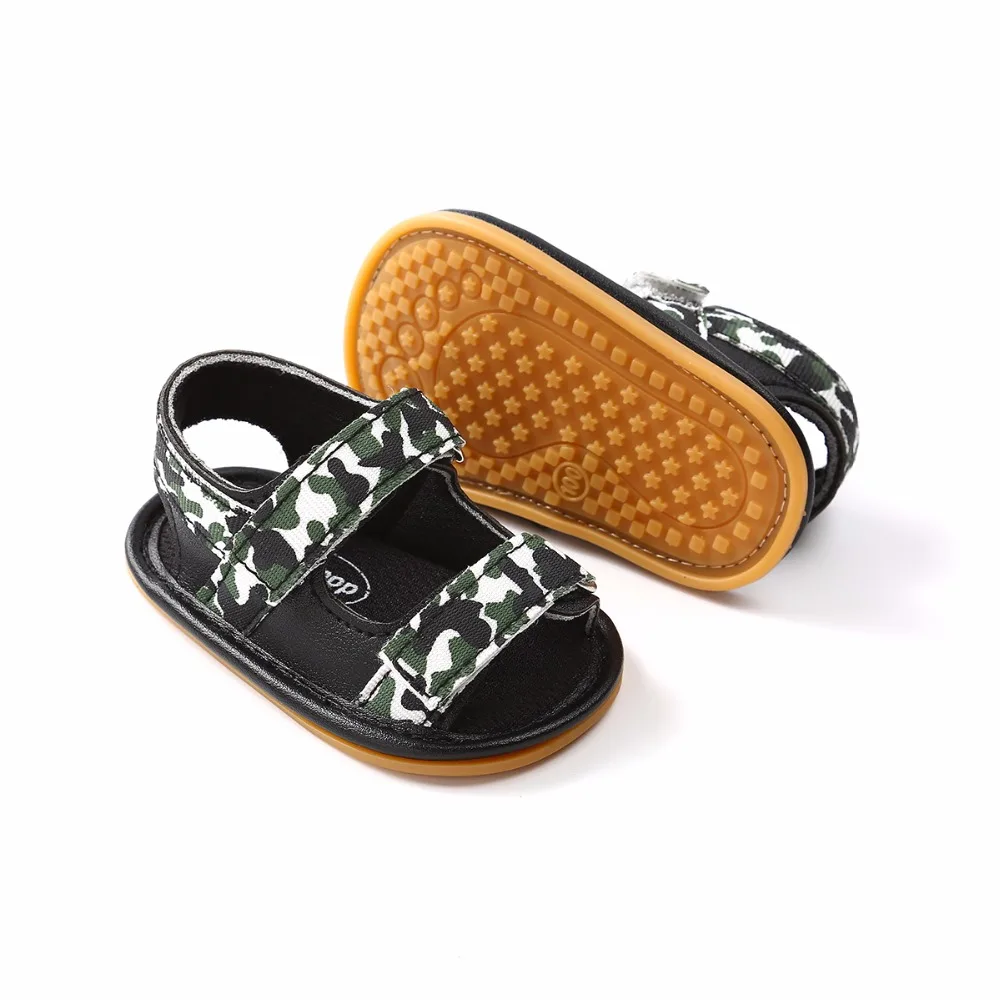 Лето 2018 новый дизайн сандалии для маленьких мальчиков и девочек камуфляжные из