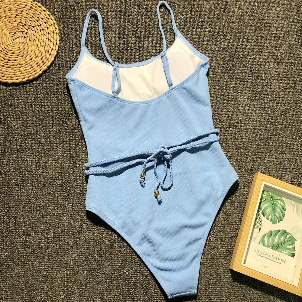 Женский купальник с плетеным ремешком сзади сексуальный цельный женские