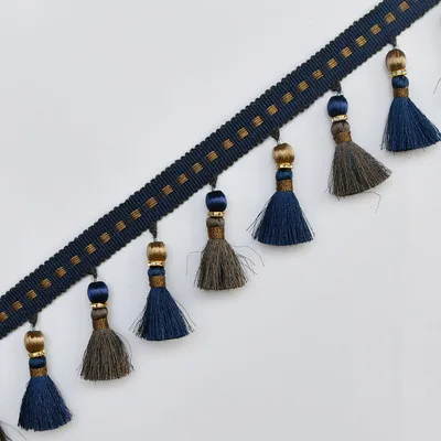 Royal blue YY-tesco 15 ярдов/партия 9 см широкая штора кружевная бахрома отделка с кисточками для DIY одежды юбки домашние текстильные украшения кружева риббо - Цвет: Royal blue