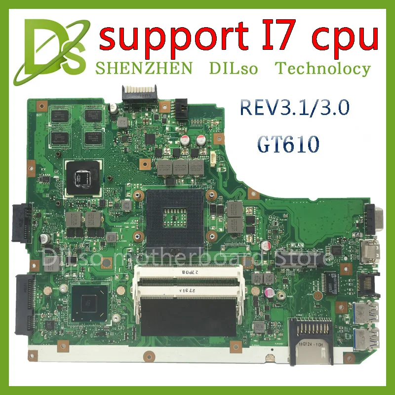 KEFU A55V для ASUS K55VD K55A материнская плата REV3.1/3 0 GT610 протестирована|motherboard for asus|motherboard