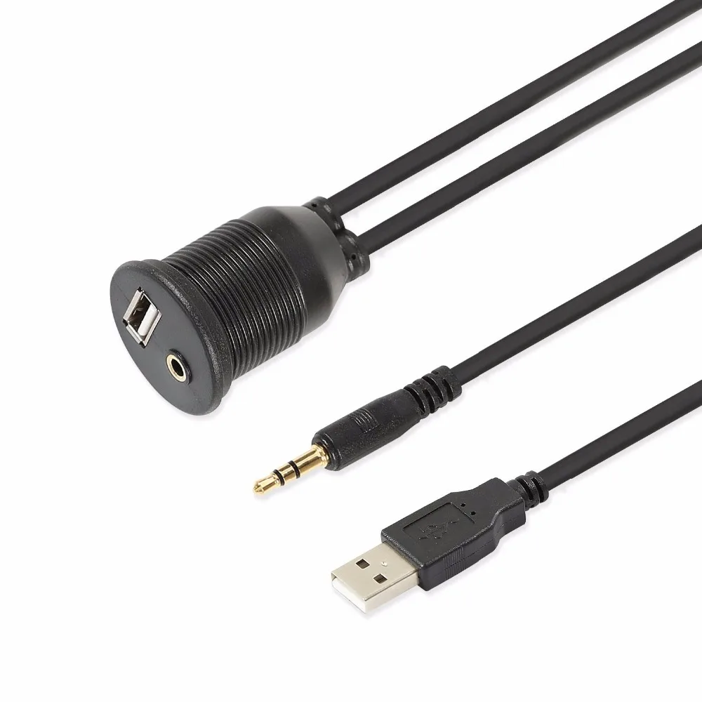 Автомобильный телефон USB и 3 5 мм AUX удлинитель с утопленным креплением 6 футов