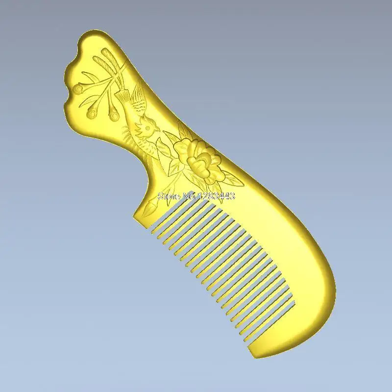 Расческа с птицами и цветами 3d модель рельеф для ЧПУ в формате STL | Инструменты
