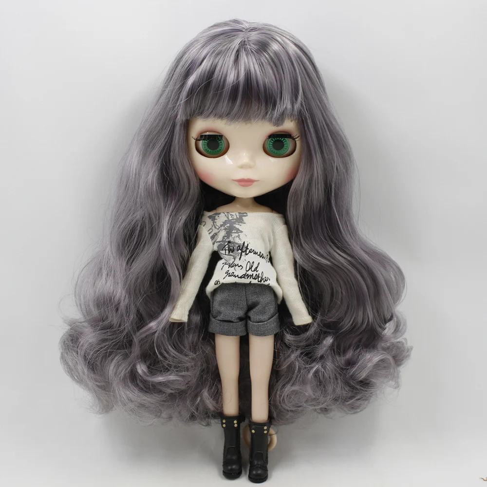 ICY Nude Blyth кукла серии № 9016/1049 смесь оттенков серого фиолетового цвета прическа с челкой белая кожа 1/6 шарнирная кукла нео