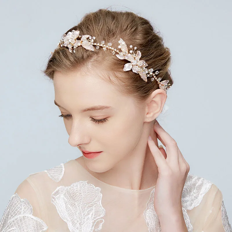 SLBRIDAL роскошные стразы Ручной Работы Хрустальный жемчуг цветок свадебный