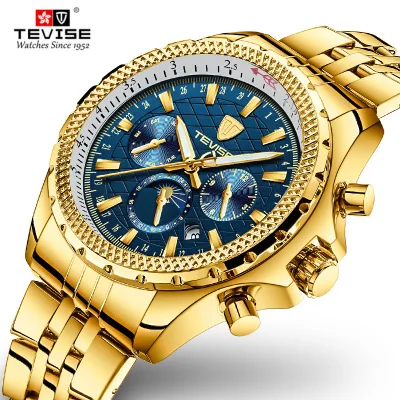 Tevise Mens Top Brand Luxury Fashion Men Business Mechanical Watches Automatic Watch Waterproof Male Clock Relogio Masculino
