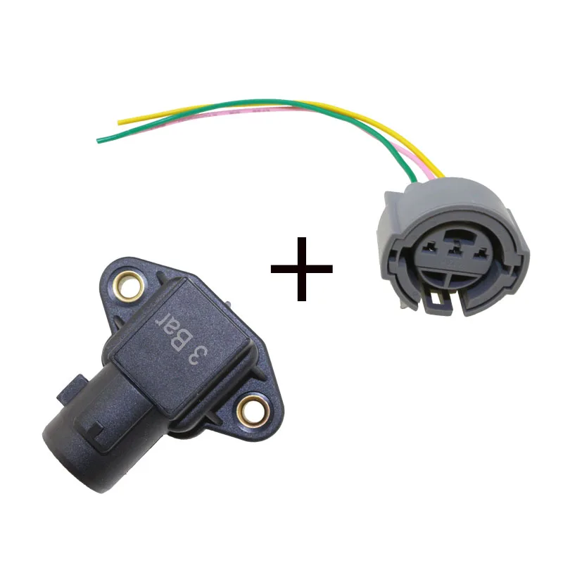 Sensor and Plug 3 бар воздушный коллектор абсолютного давления карта сенсор для Honda Civic Del Sol Accord CR-V Shuttle Prelude 37830-P05-A01 079800-4250 - Цвет: Sensor and Plug