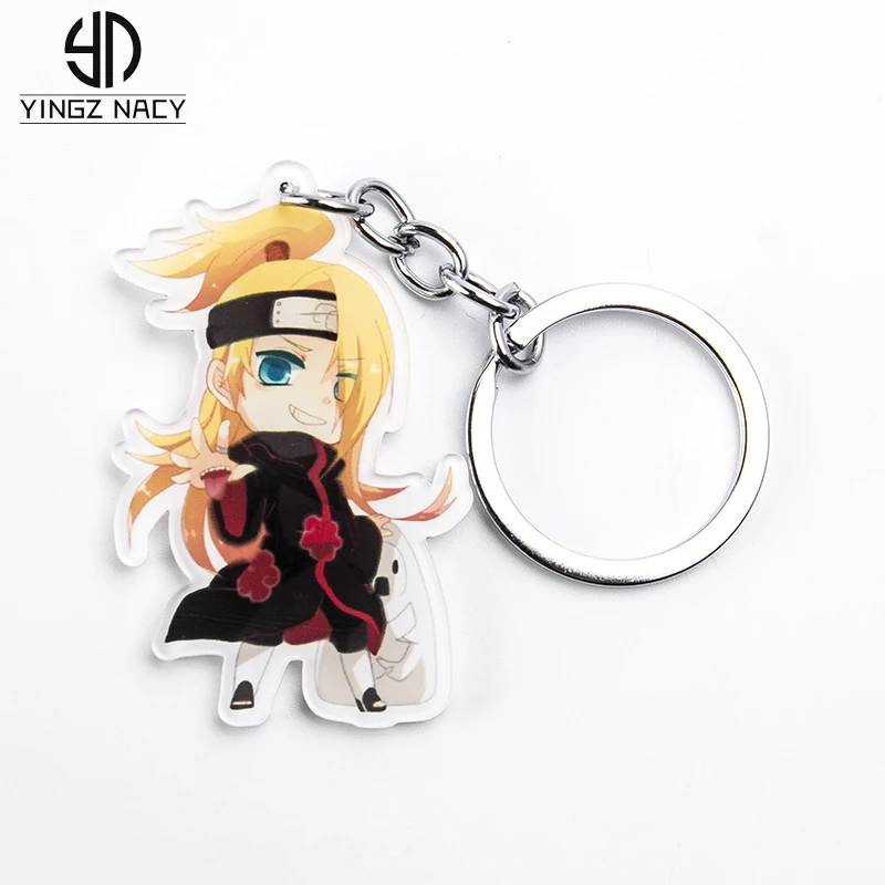 Аниме Фигурка Akatsuki Deidara брелки для женщин мужчин милые Наруто акриловая подвеска брелок, цепочка для ключей ключ ниндзя вентилятор подарок для детей