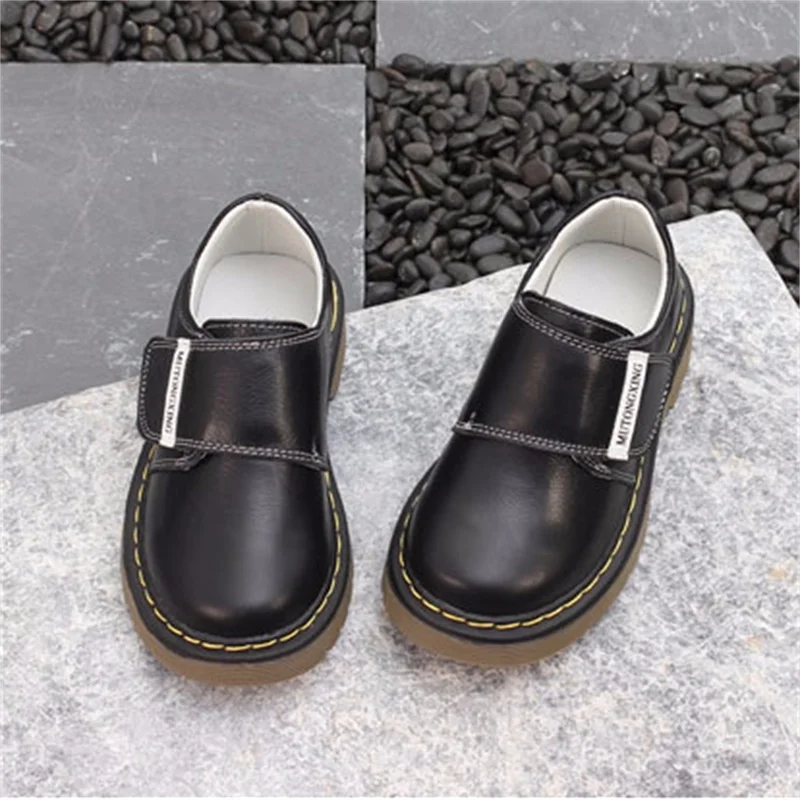 Child's Shoes 2018 Spring New Children's Leather Boys And Girls Casual Hook &amp Loop Baby Soft Bottom |