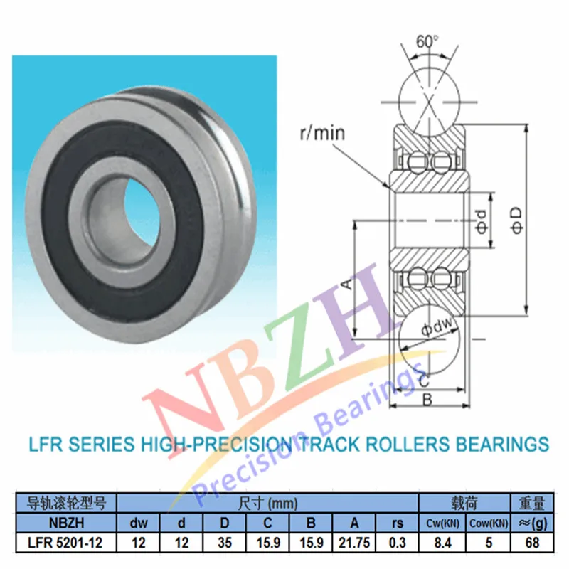 5 шт./лот 10 мм гусеница LFR5201 NPP KDD Радиальные Роликовые Подшипники 12*35*15 9 (точные