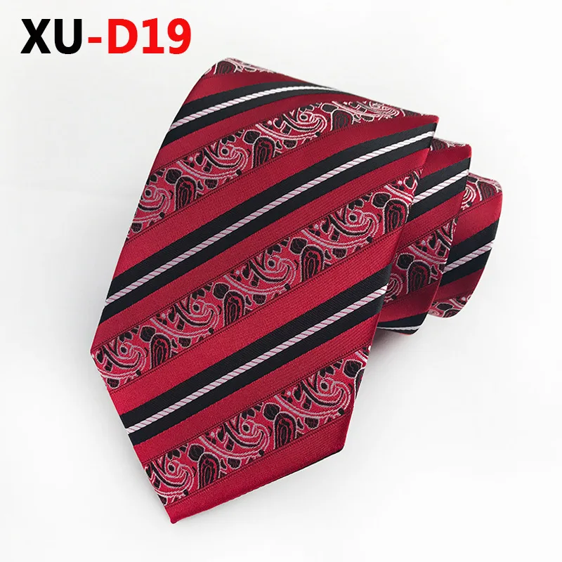 XU-D19 Новые мужские модные галстуки Пейсли классические цветочные полосатые клетчатые жаккардовые галстуки деловые роскошные галстуки для свадебной вечеринки - Цвет: XU-D19