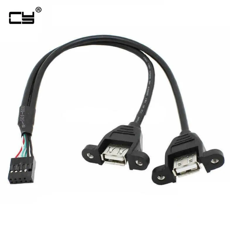 30 см 50 Внутренняя Материнская плата 9Pin 9P двойной 2 Порты и разъёмы USB 0 Женский